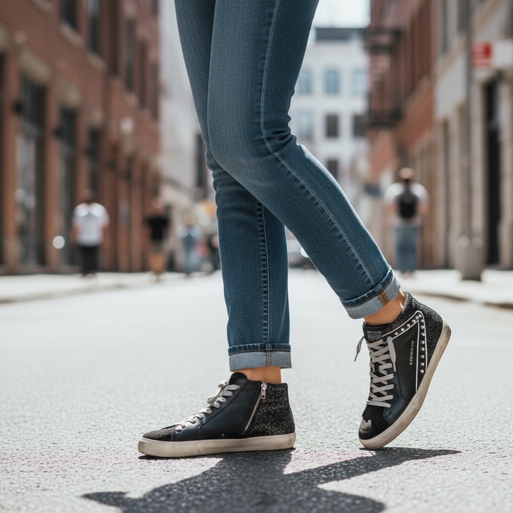 Botitas "Morgan Glitter" negro