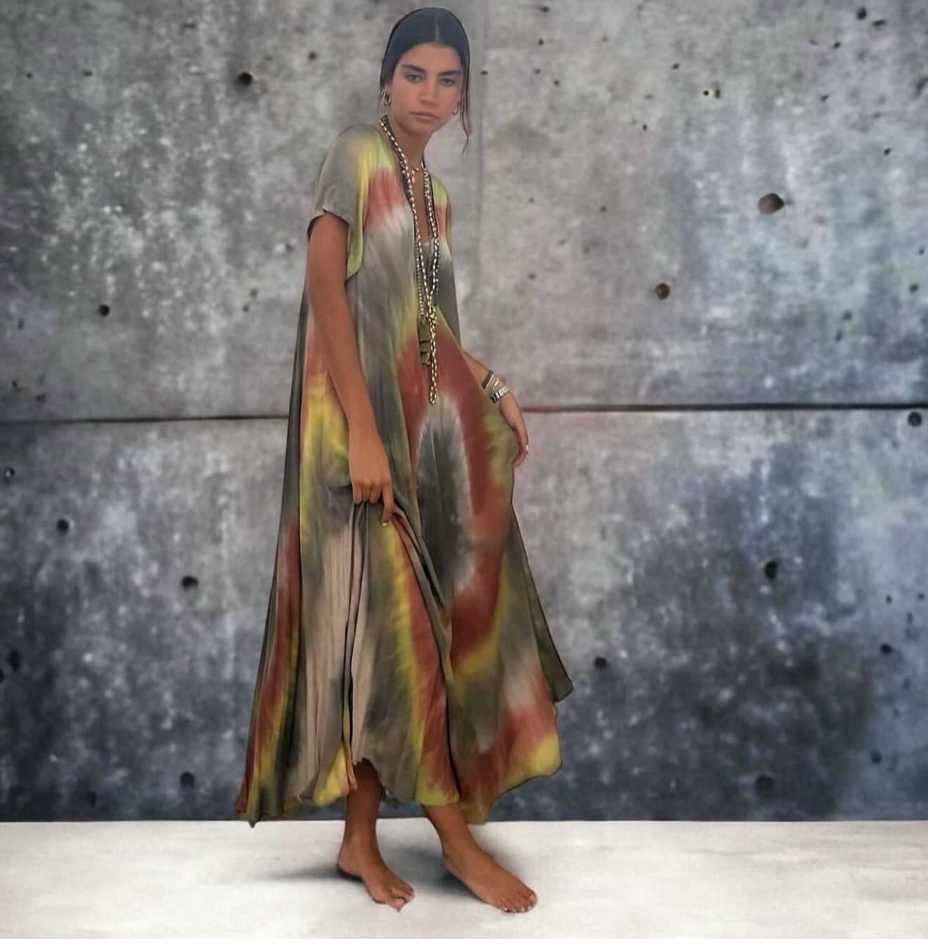 Vestido "Jasmine" tierras y ocre