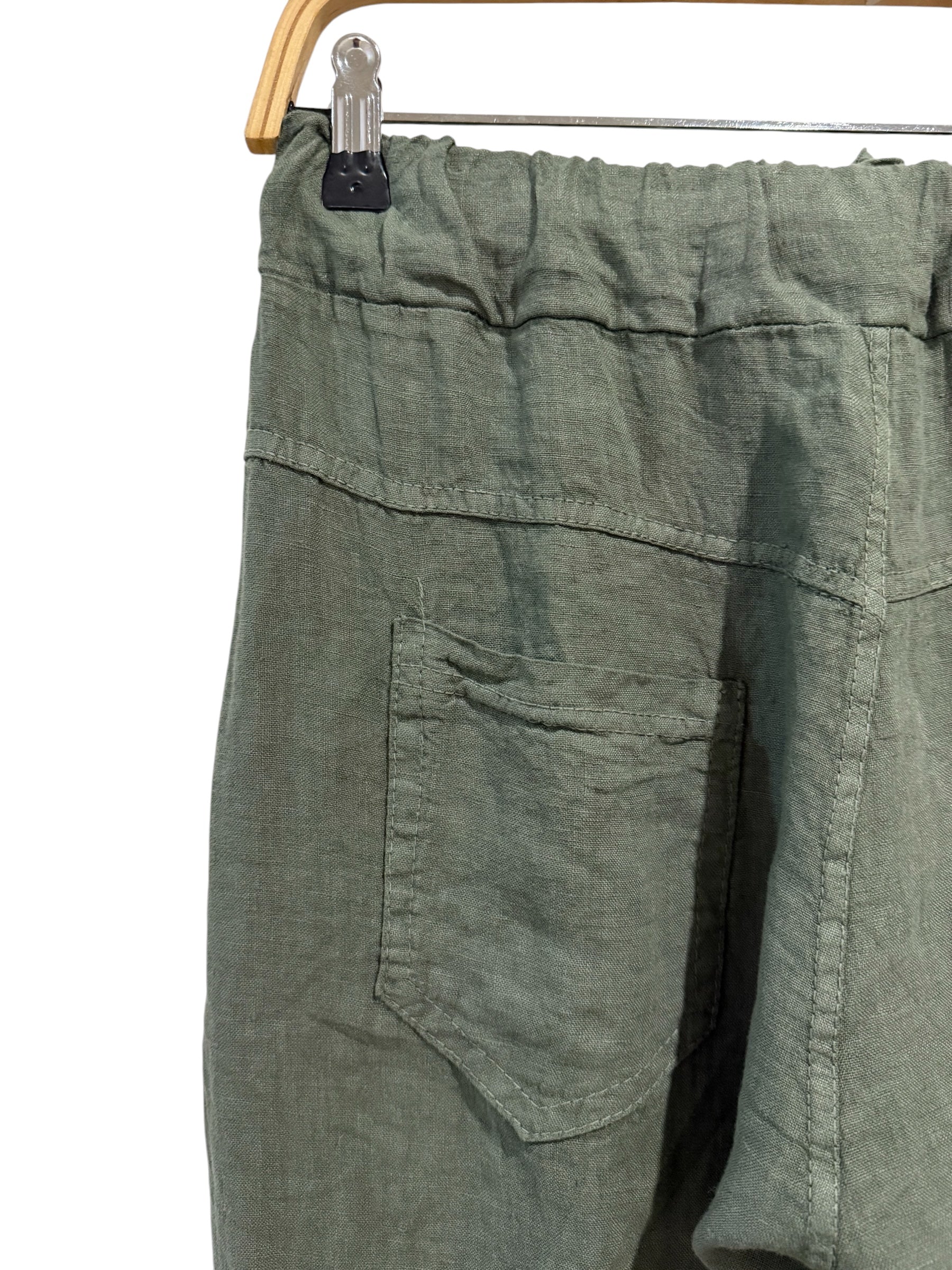 Pantalón "Basic Lino" caqui