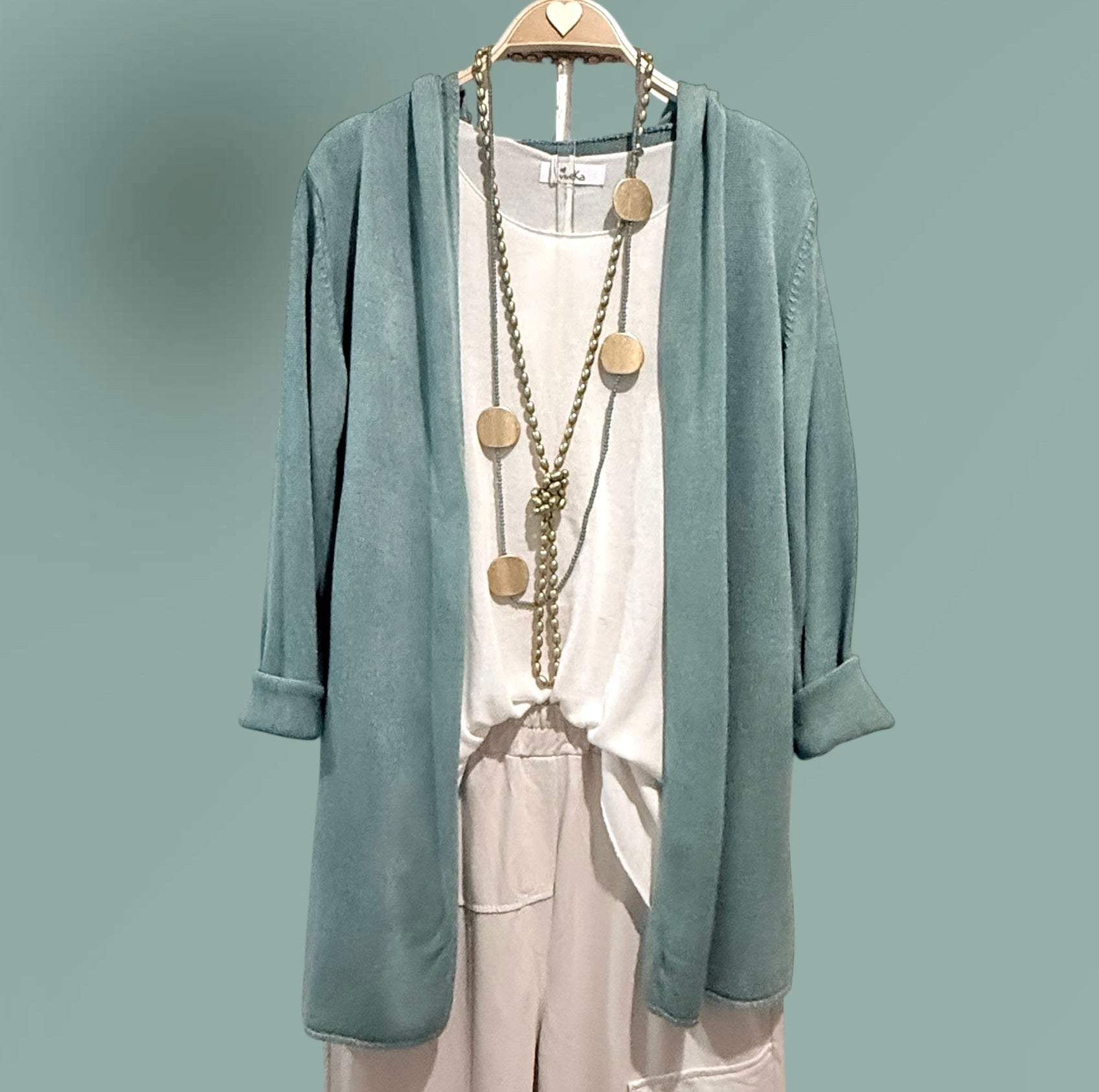 Chaqueta "Cósima"  capucha verde agua