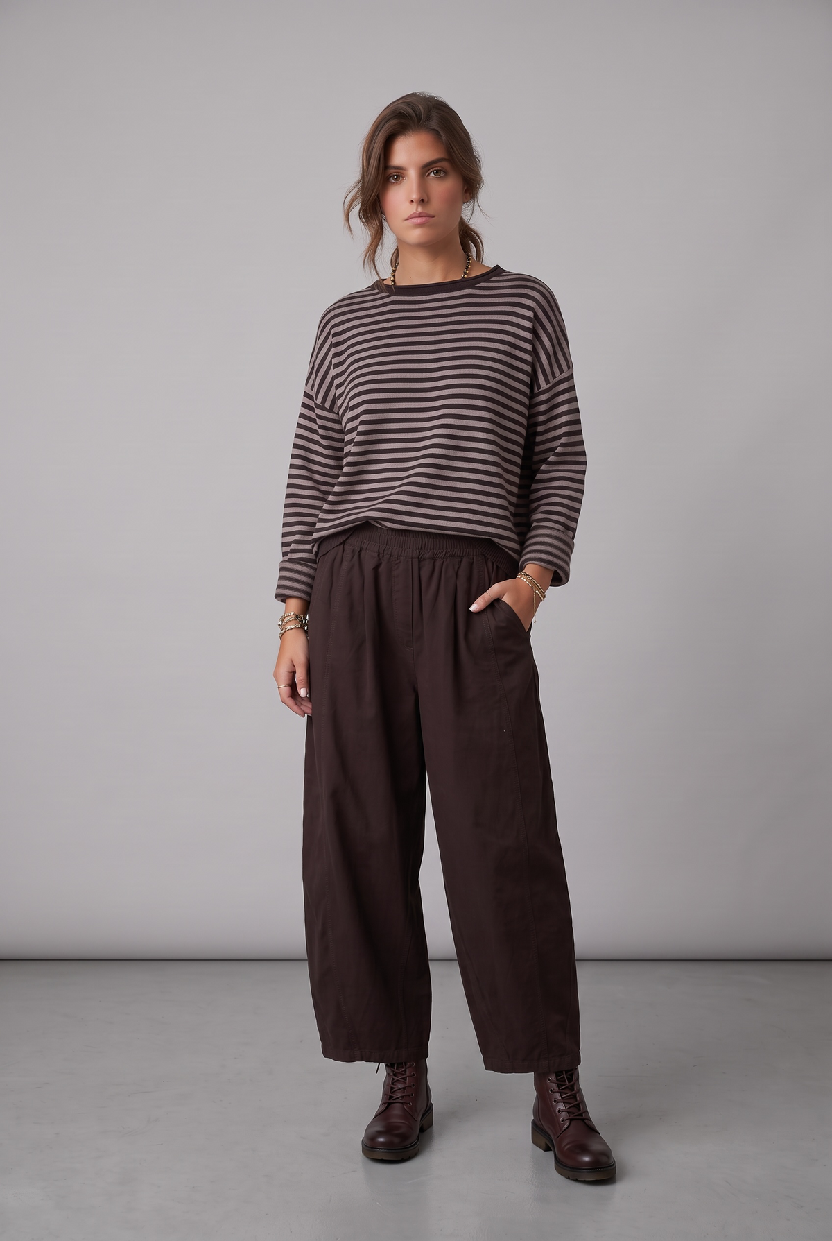 Jersey "Rayitas" chocolate y topo