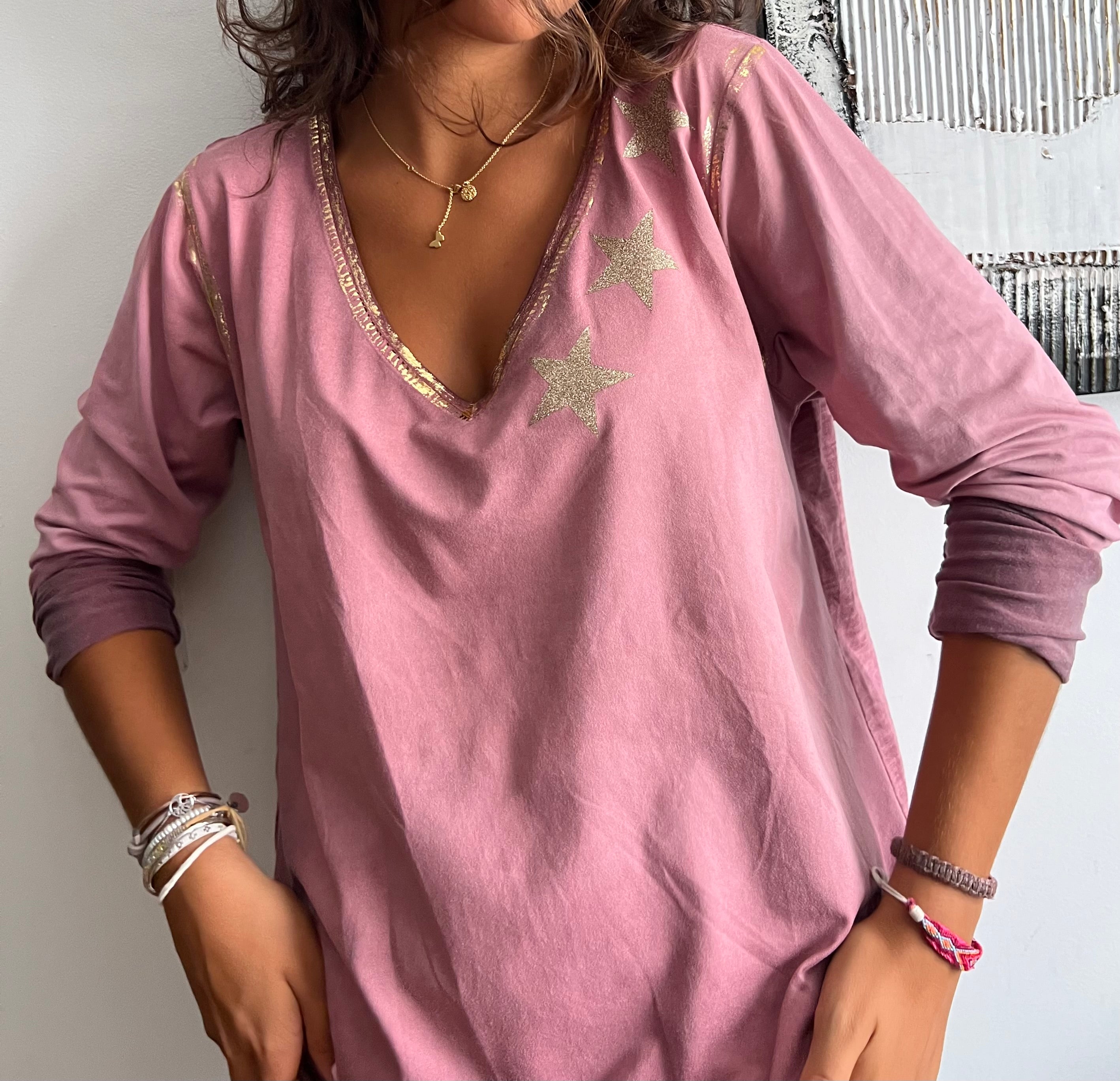 Camiseta "Alessia Star" rosa