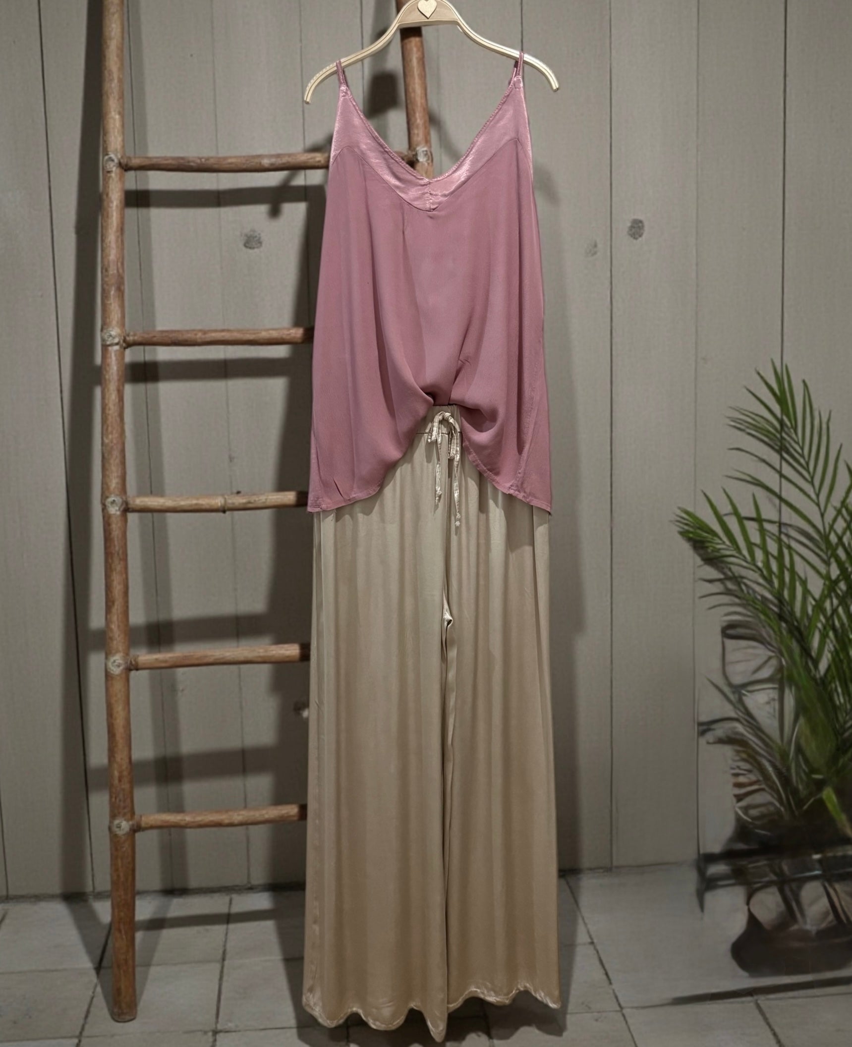 Top "Zania" rosa crep