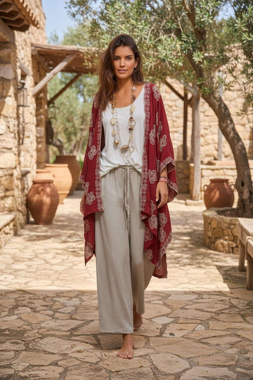 Kimono "Zahara" granate
