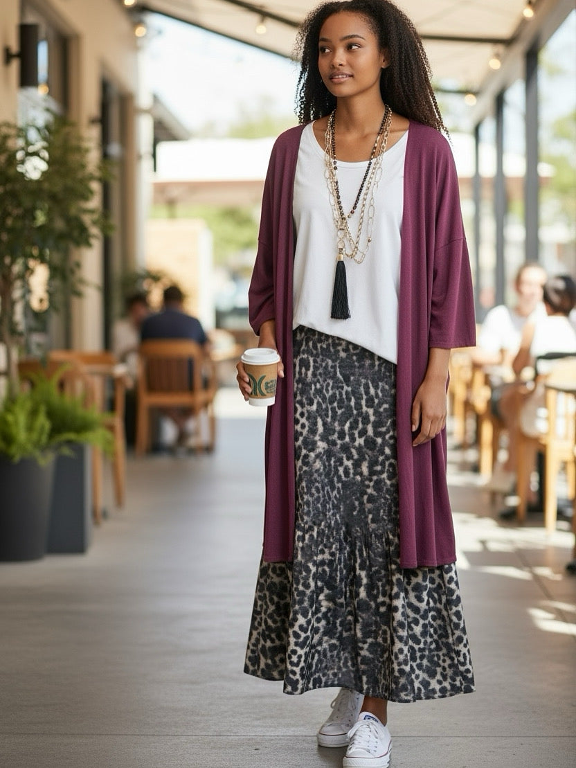 Cárdigan "Basic Rubí"