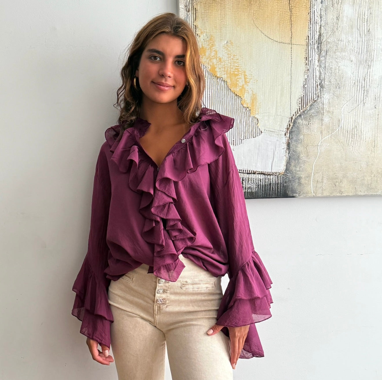 Blusa "Bohochic" rubí