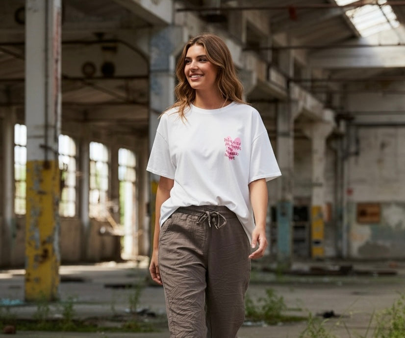Camiseta "Corazón Chic" blanco