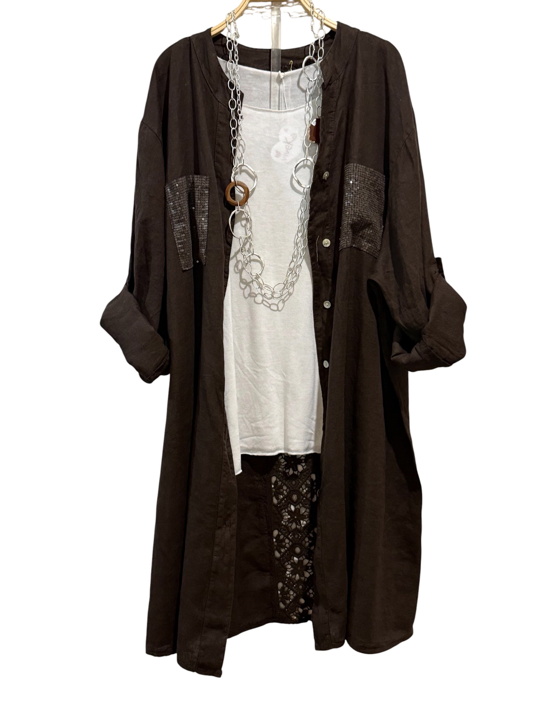 Sobrecamisa "Calabria" chocolate