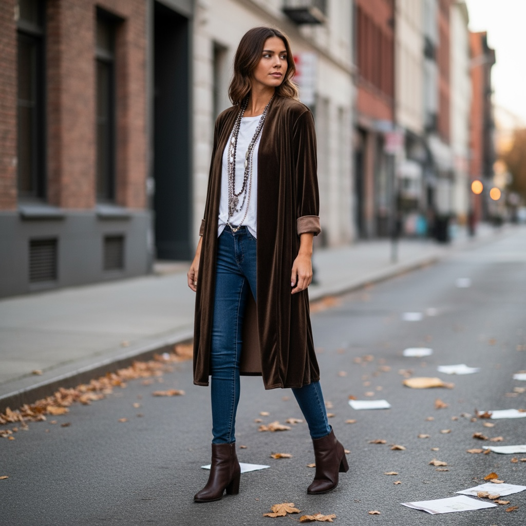 Kimono/Levita "Giorgia" marrón chocolate