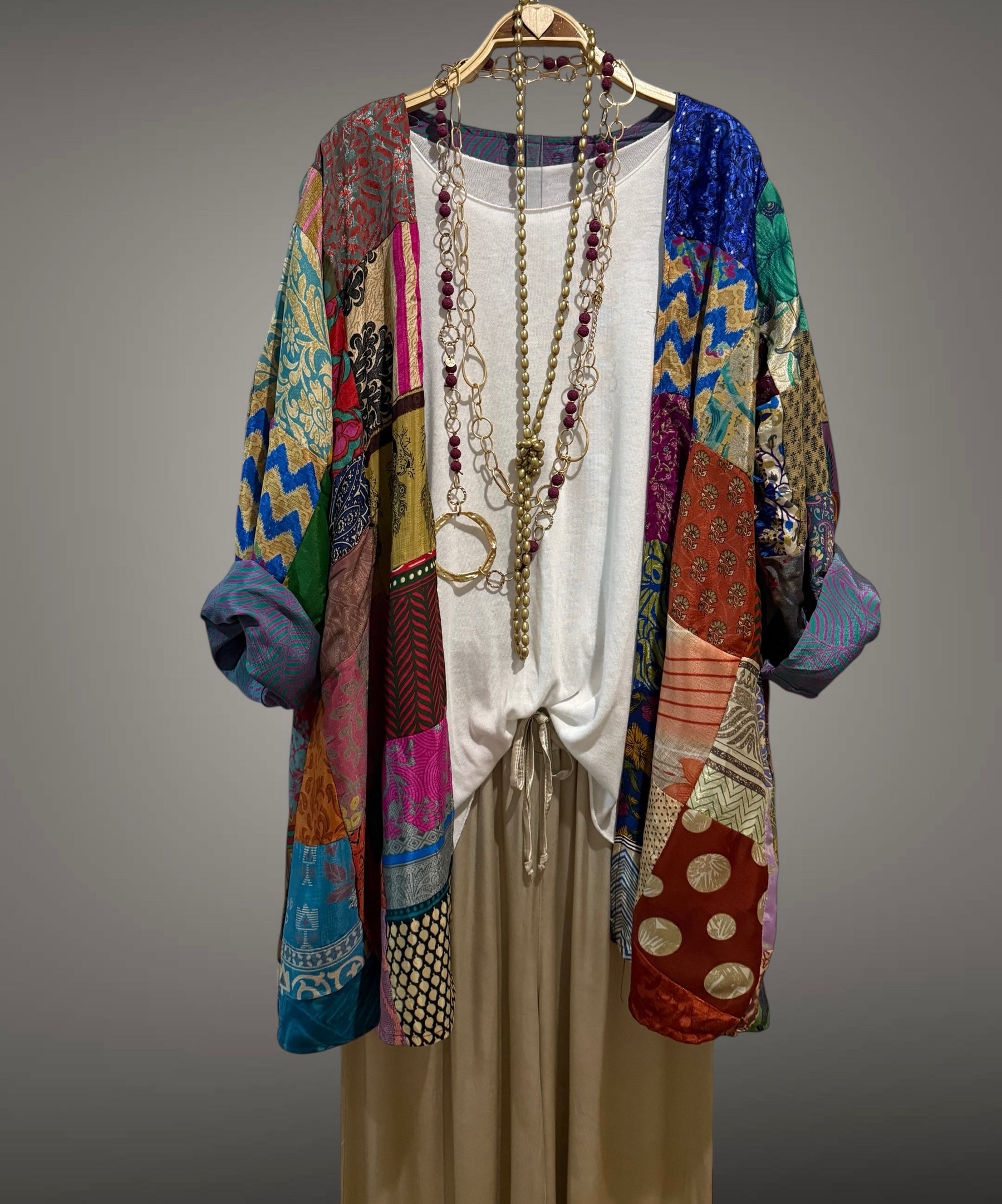 Kimono "Shalimar Patchwork Nana" corto