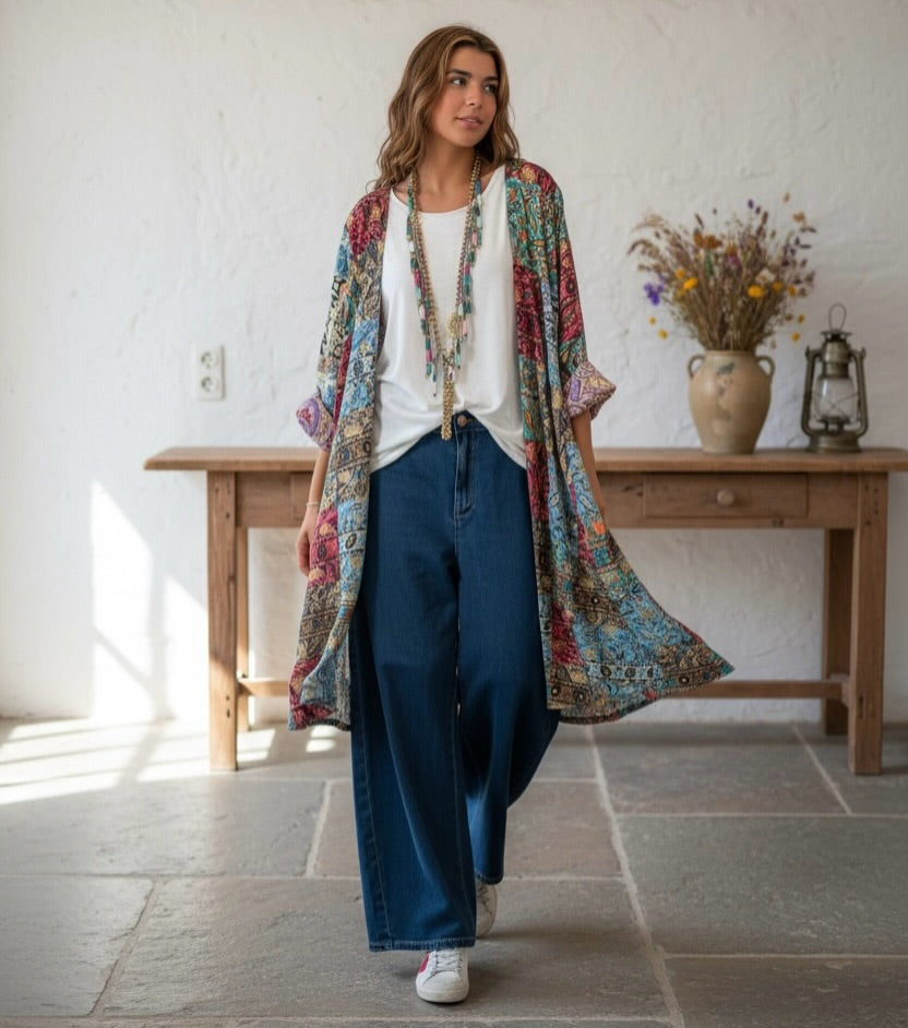 Kimono "Shira Malva y Magenta"