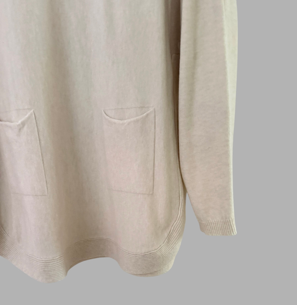 Jersey "Básico Redondeado" marfil