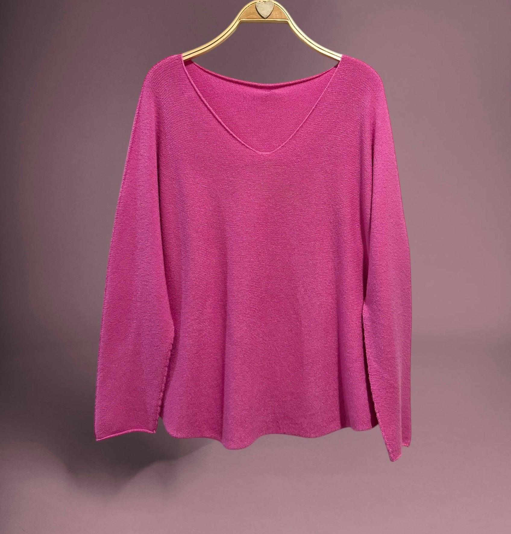 Jersey "Gemma" fucsia cuello pico