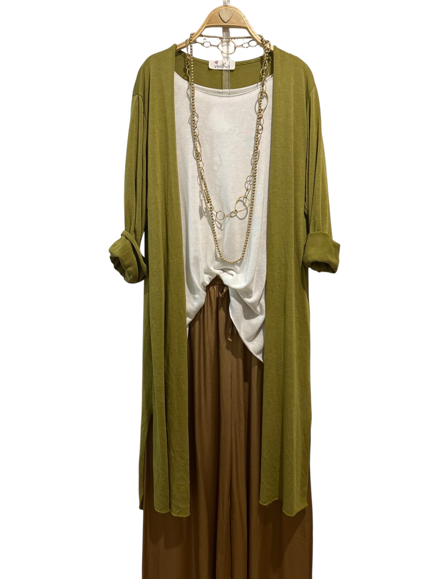 Chaqueta "Cassandra" larga oliva