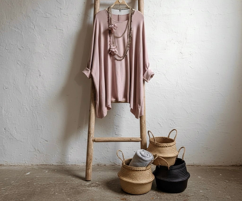 Jersey "Over Must Sum" rosa nude