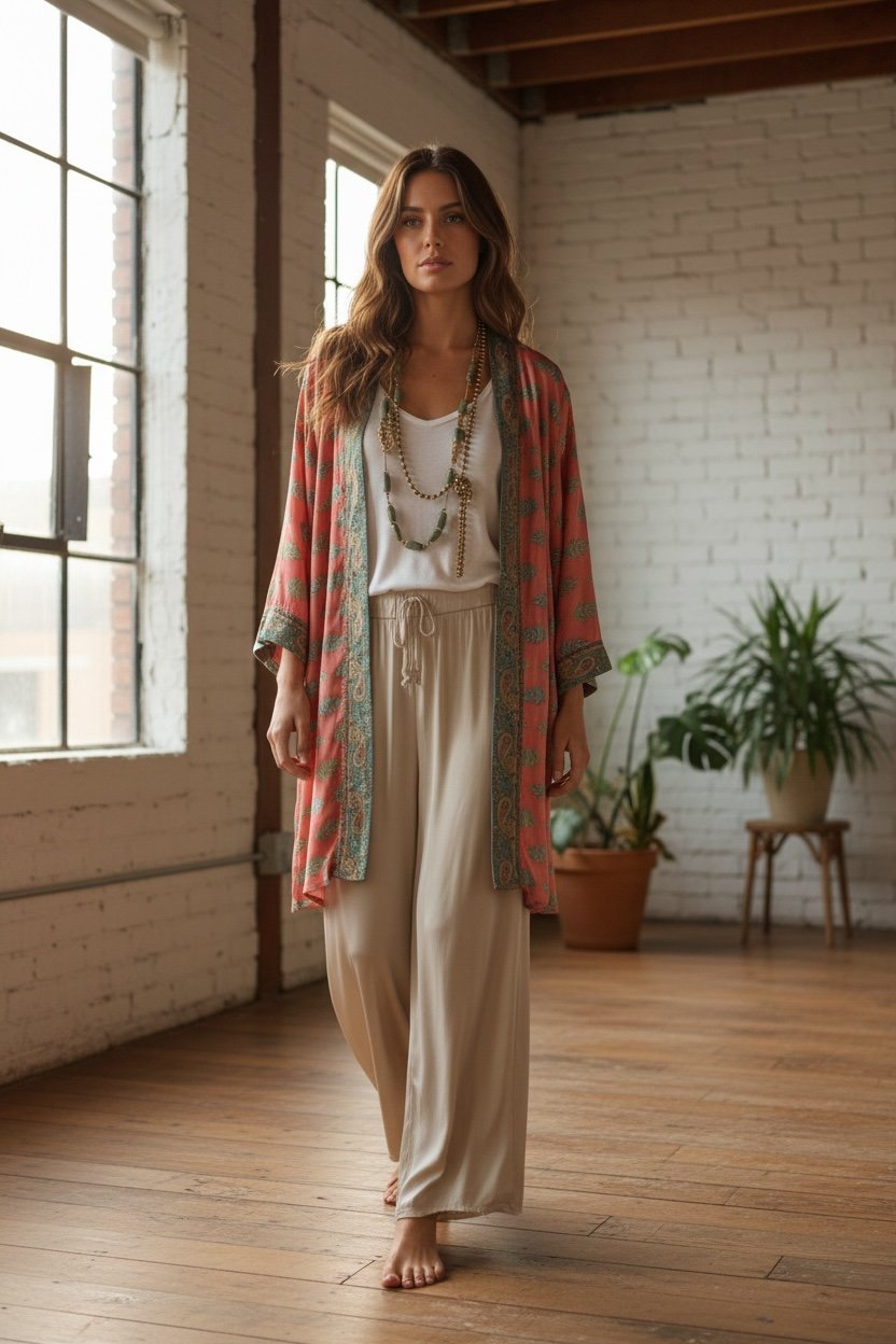 Kimono "Jaipur Coral"