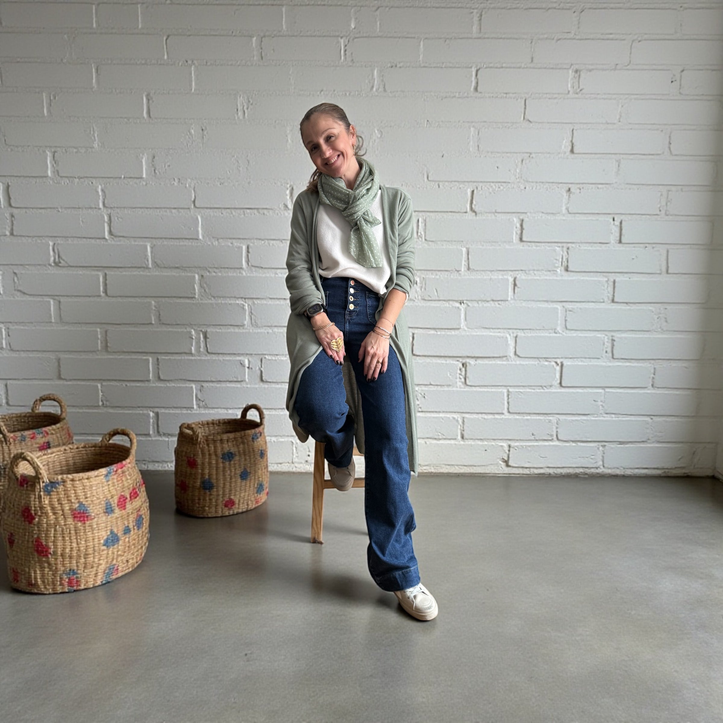 Pañuelo "Estrellitas" verde agua