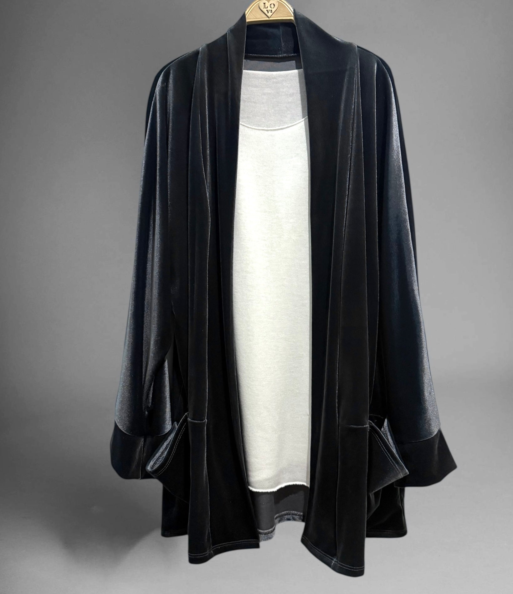 Chaqueta/kimono "Giá" gris antracita