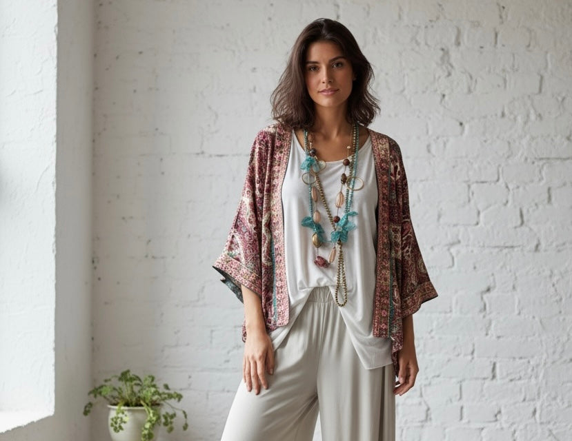 Kimono "India Rosas"