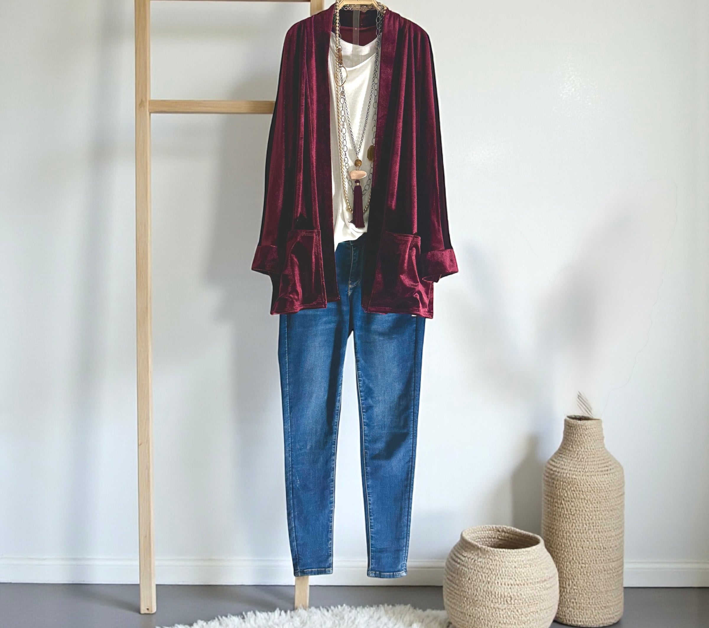 Chaqueta/kimono "Giá" granate