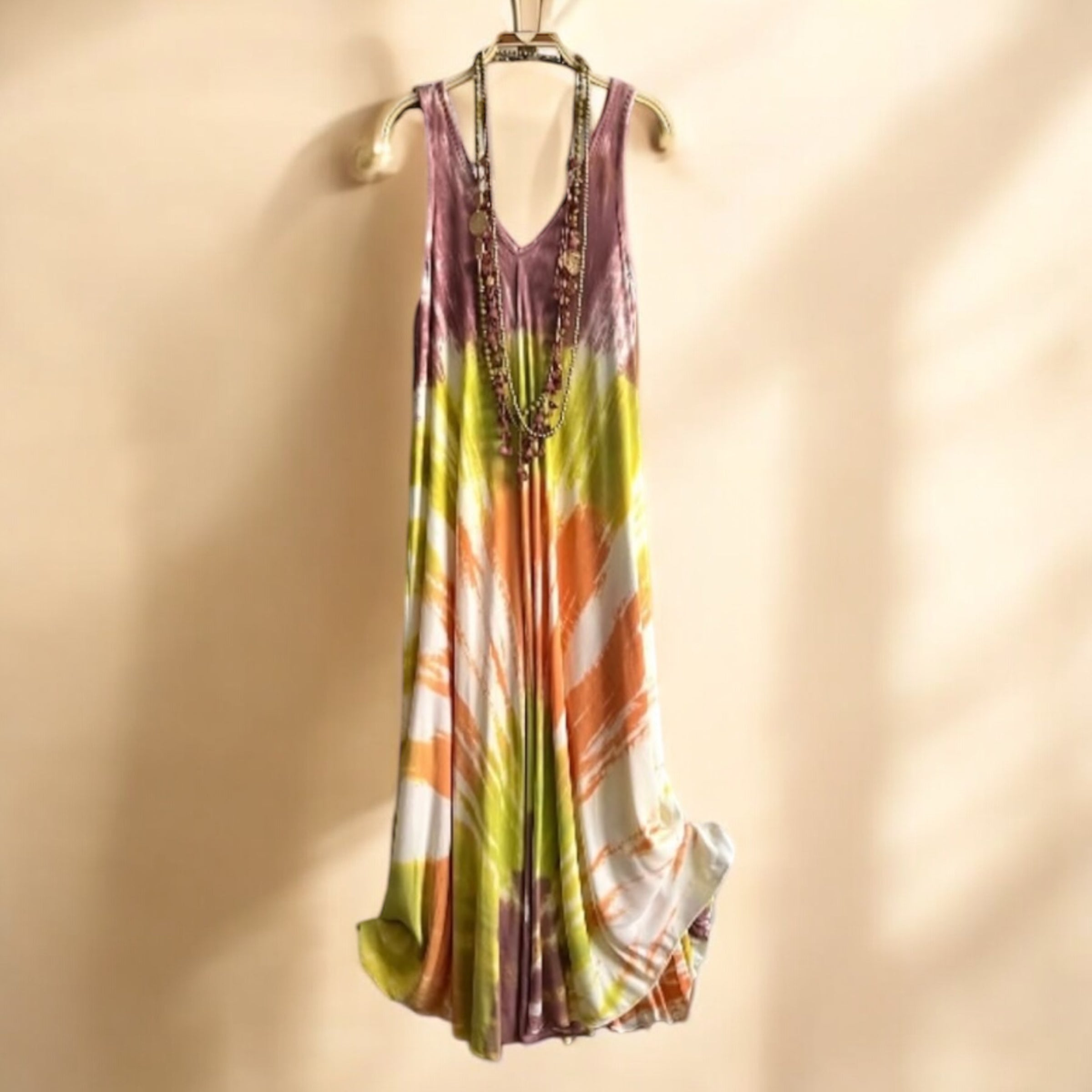 Vestido "Jasmine" tirante rosa y lima