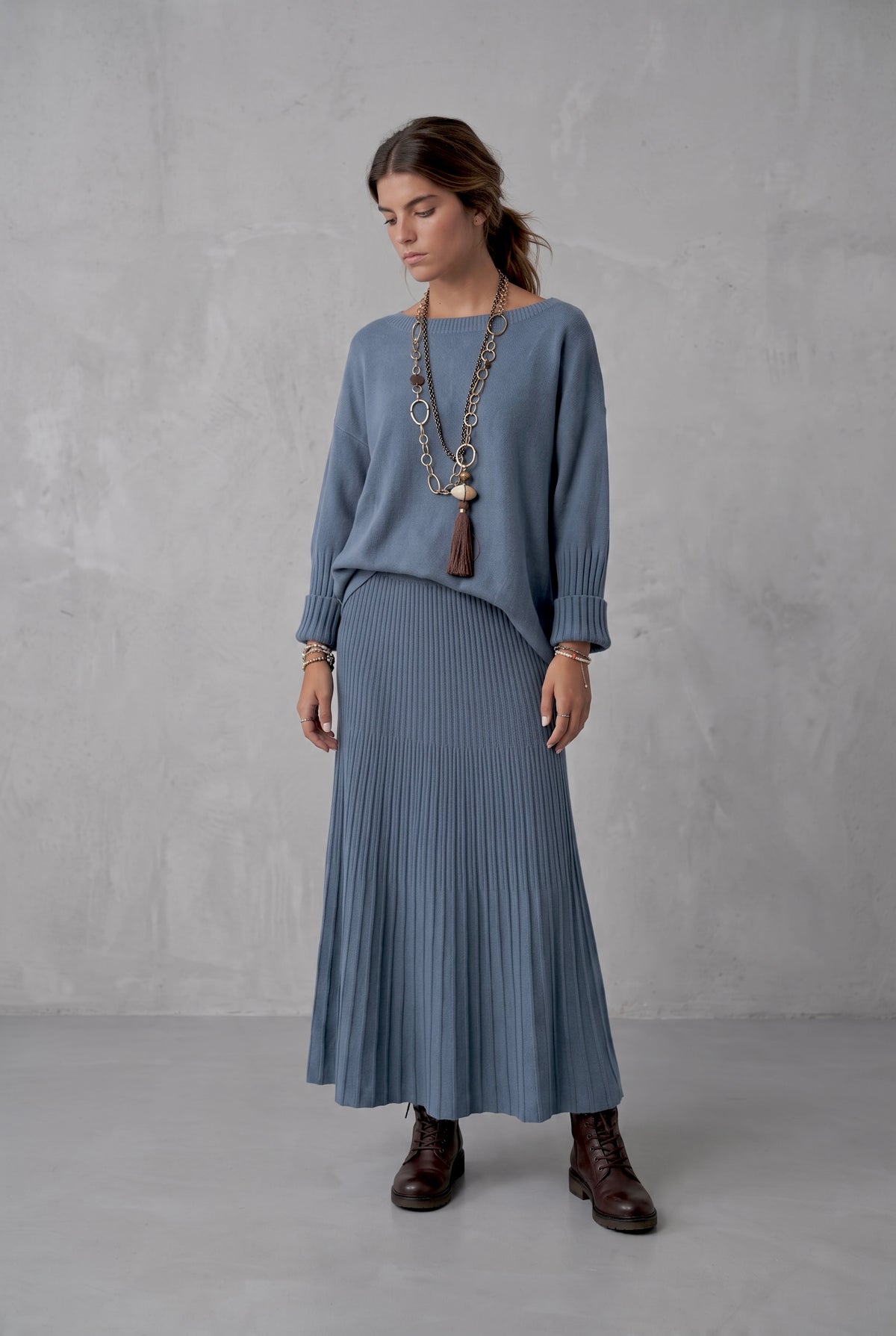 Falda "Palmira" azul vaquero