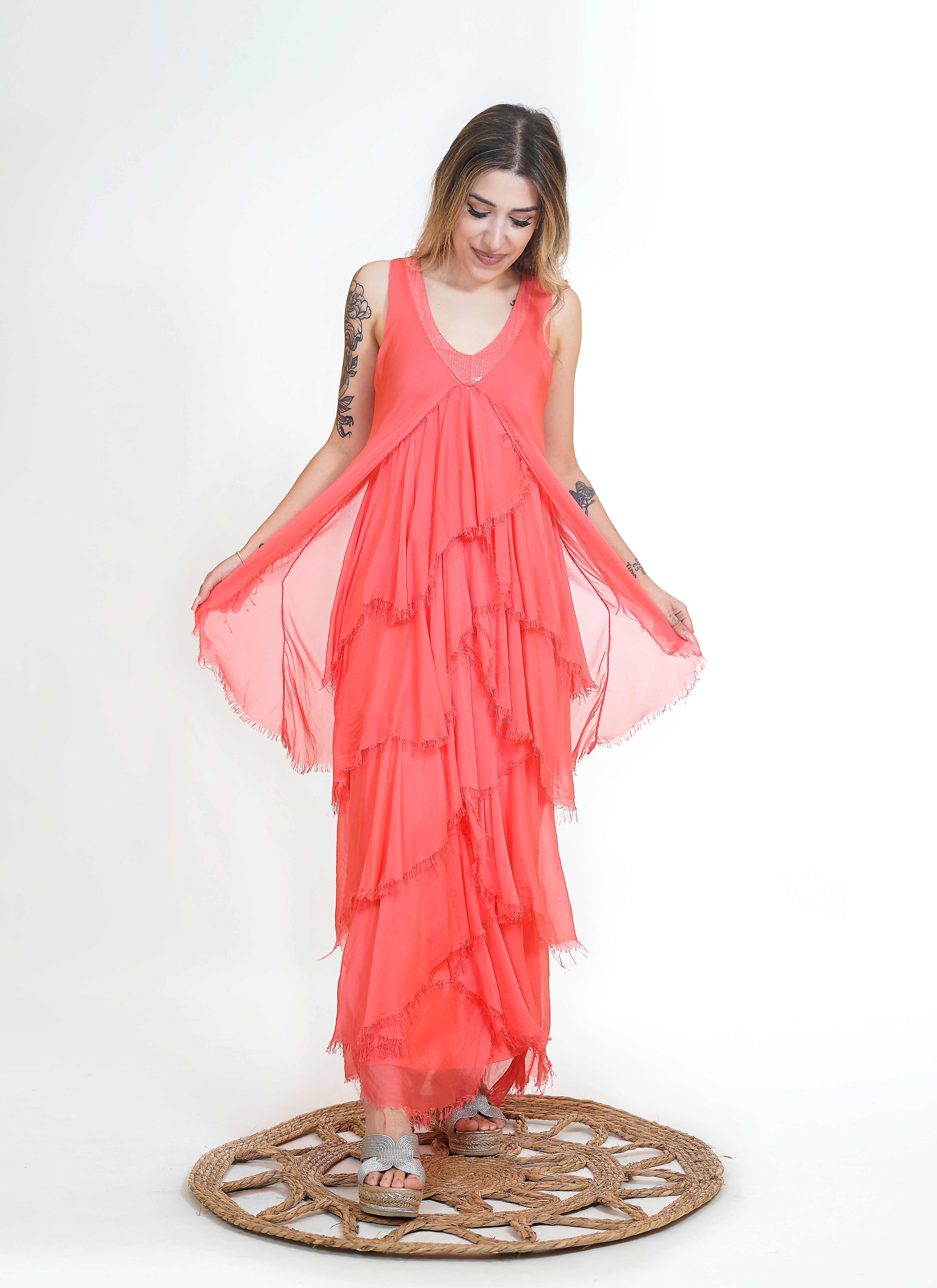 Vestido "Granada" coral